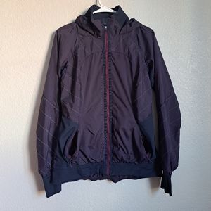 Lululemon Dark Purple Rain Wind Hooded Jacket Size 8